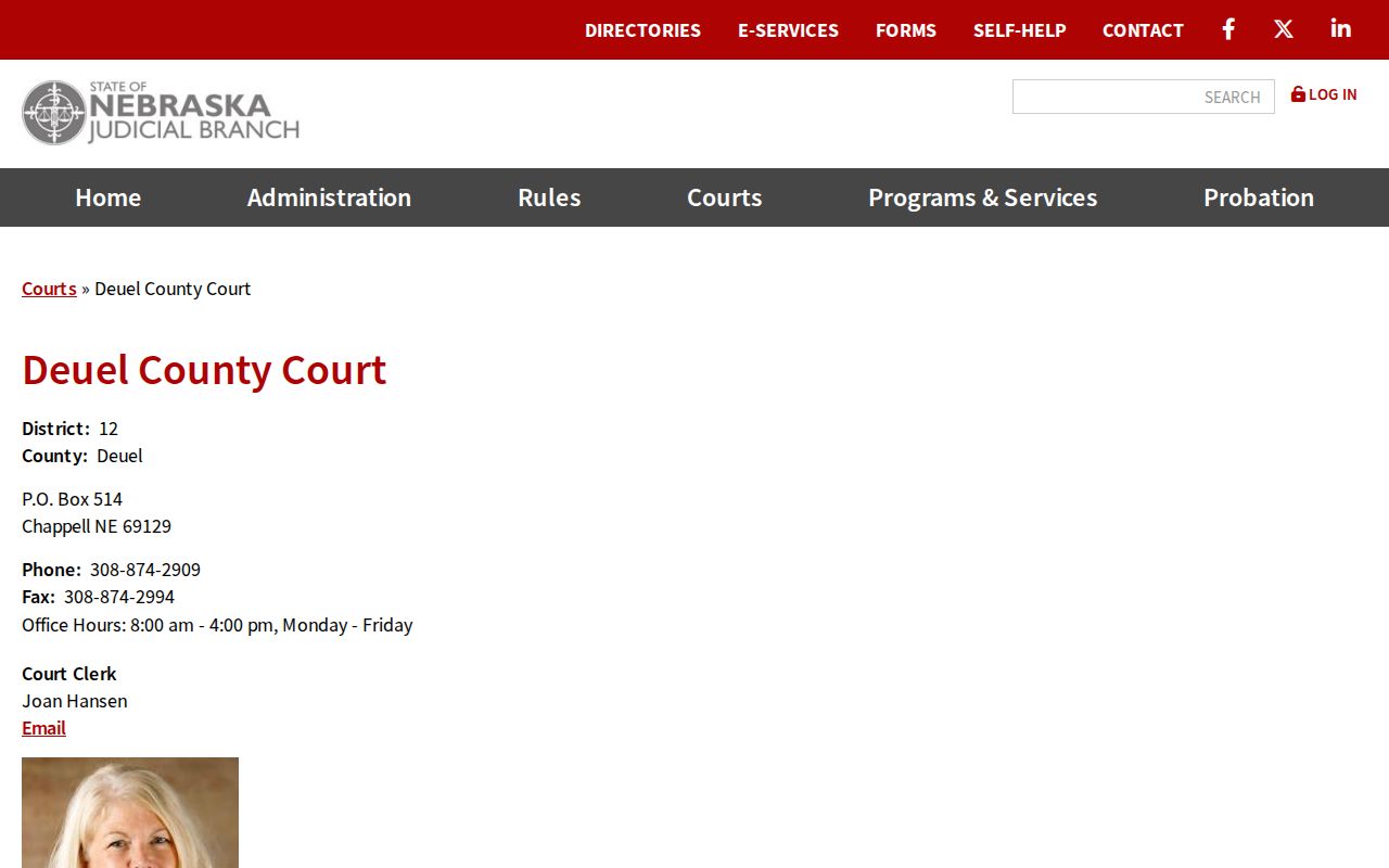 Deuel County criminal case records Judicial Branch court listing