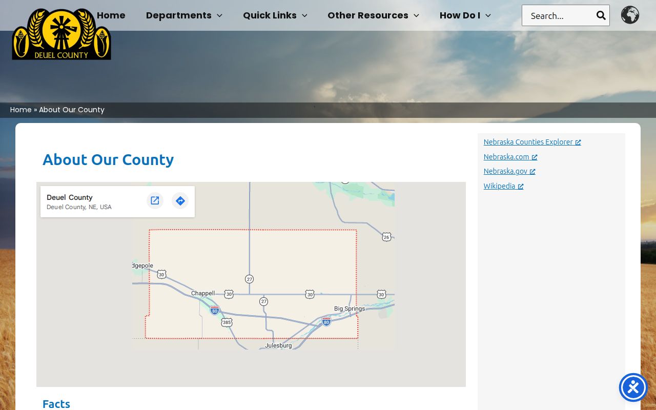Deuel County criminal records courthouse and county history